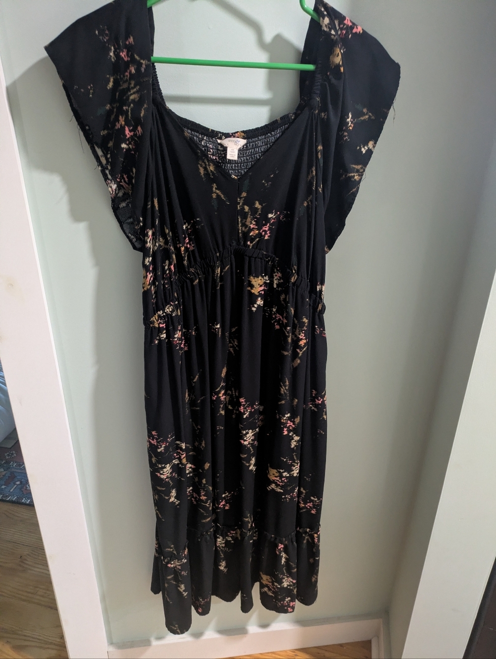 Terra And Sky Black Floral Dress